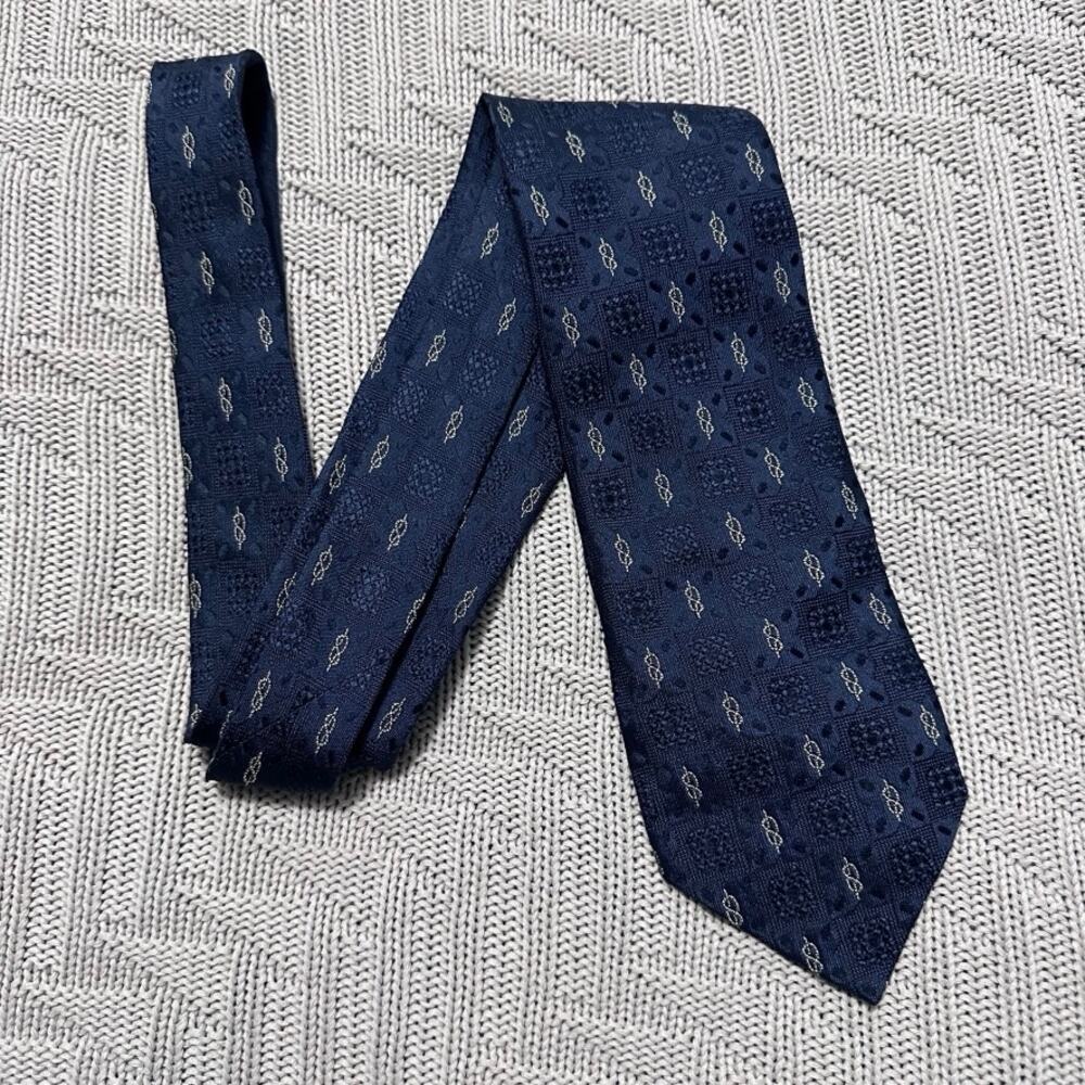 Ballantyne navy blue Italian silk tie